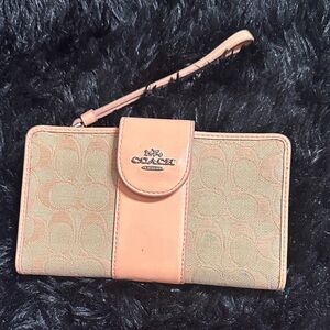 Coach Tan and Peach Wallet